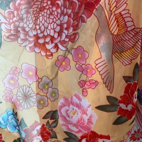 Bohemian Sheer Floral Kimono Robe - Picture 2 of 8